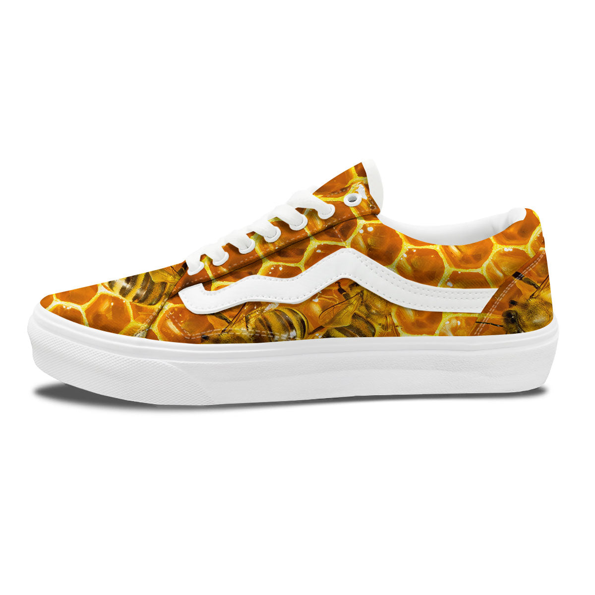 Hive Honey Bee Print Skate Shoes-grizzshop