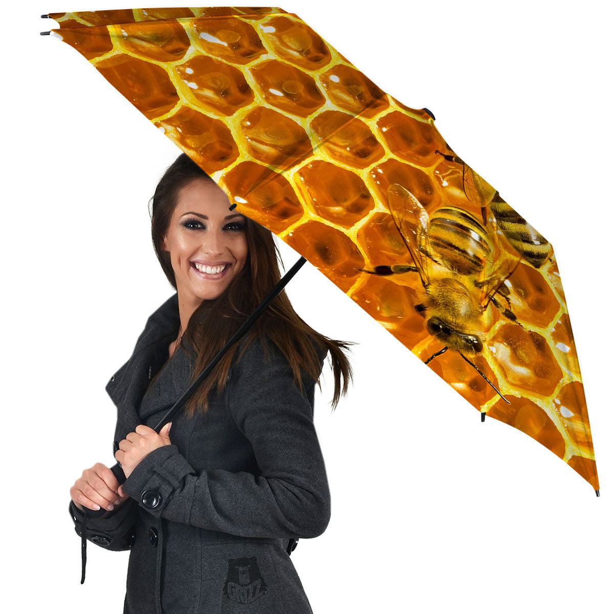 Hive Honey Bee Print Umbrella-grizzshop
