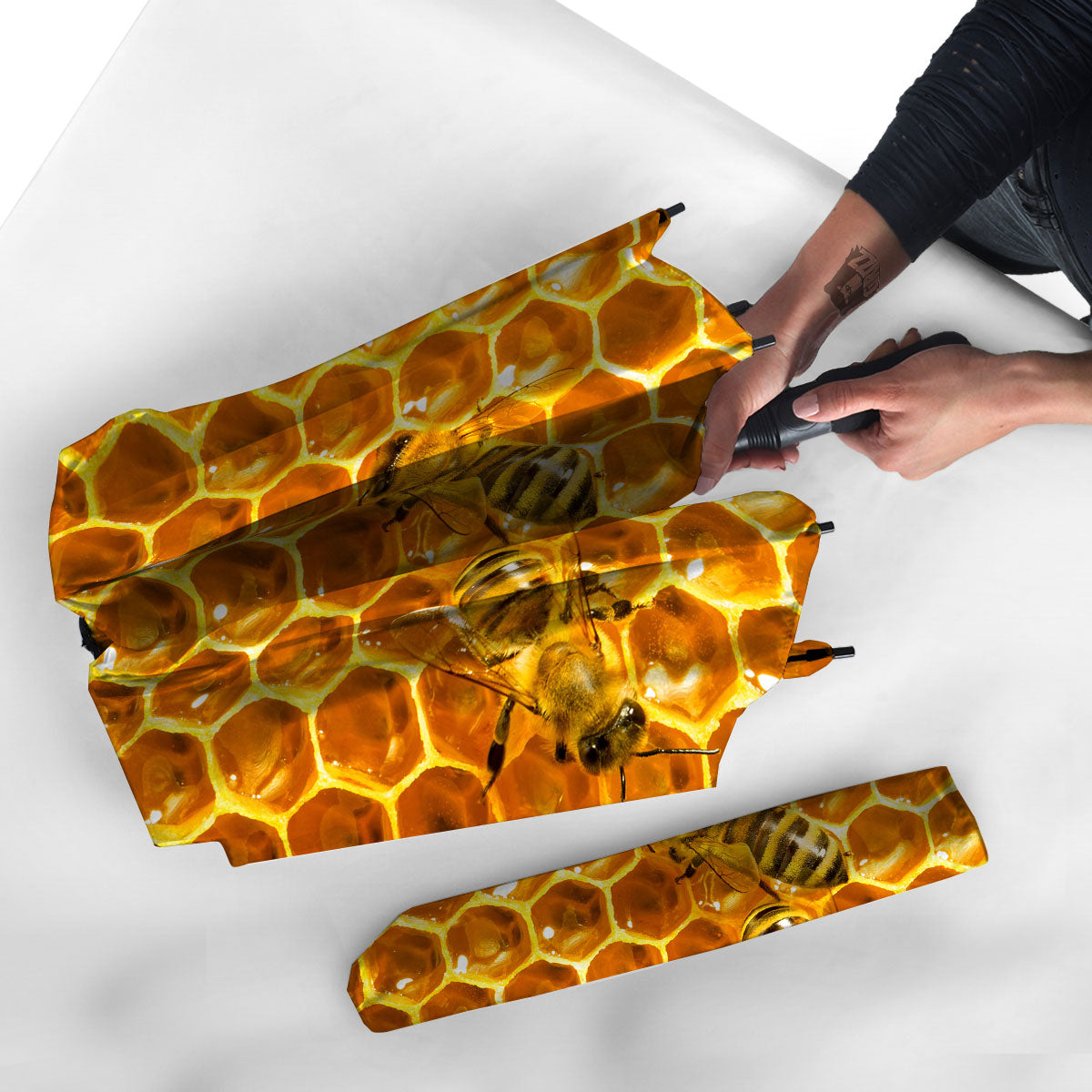 Hive Honey Bee Print Umbrella-grizzshop