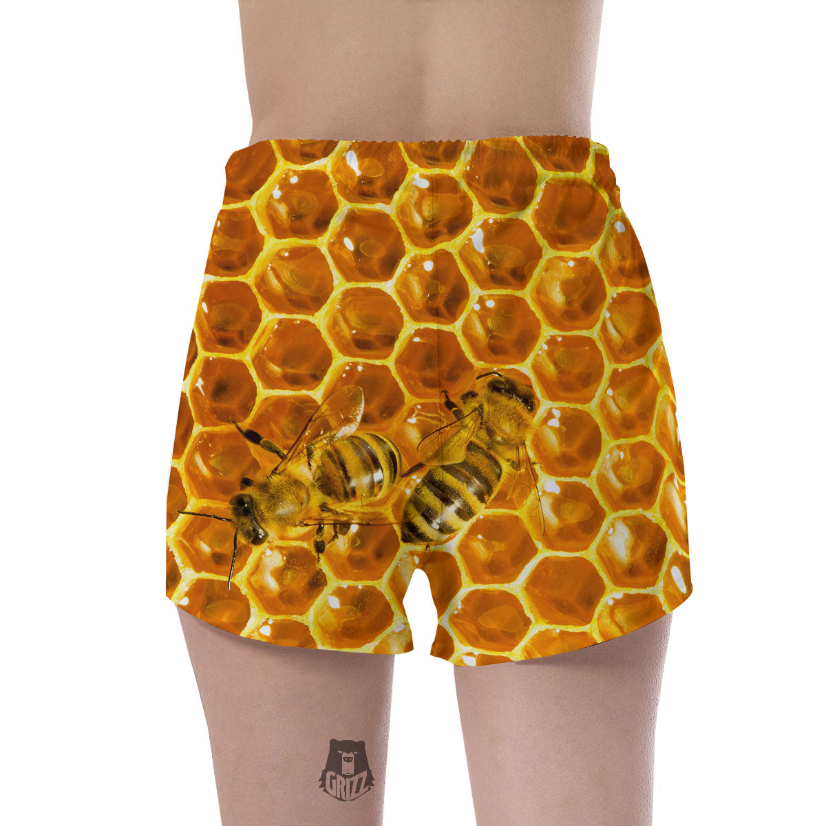 Hive Honey Bee Print Women's Shorts-grizzshop