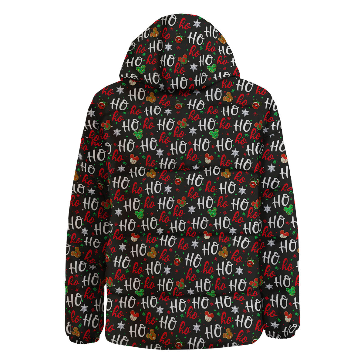 Ho Ho Ho Christmas Print Pattern Down Jacket-grizzshop