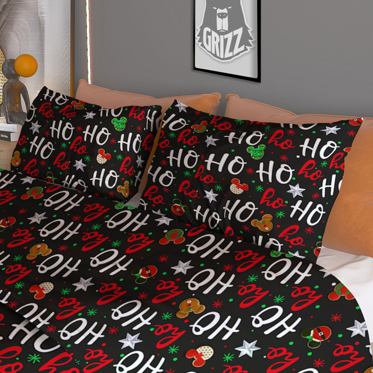 Golden Cat Tartan Print Pattern Duvet Cover Bedding Set