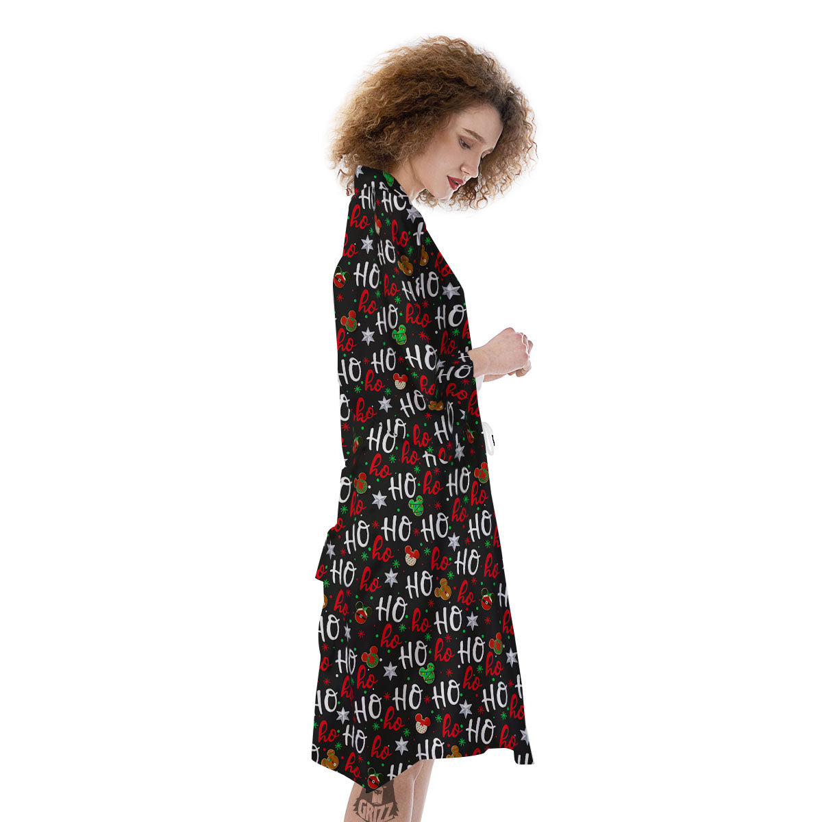 Ho Ho Ho Christmas Print Pattern Kimono-grizzshop