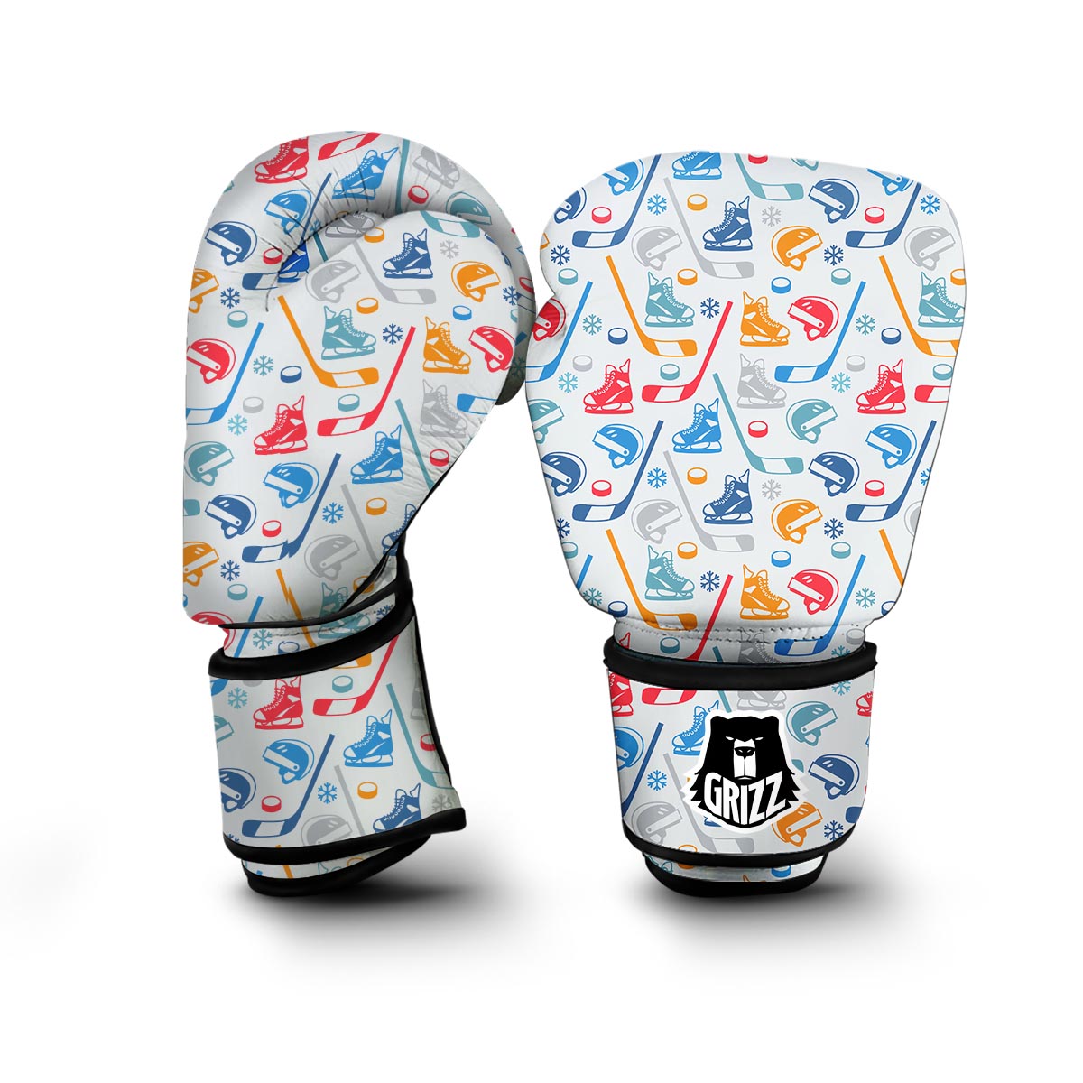 Hockey Pattern Print Boxing Gloves-grizzshop