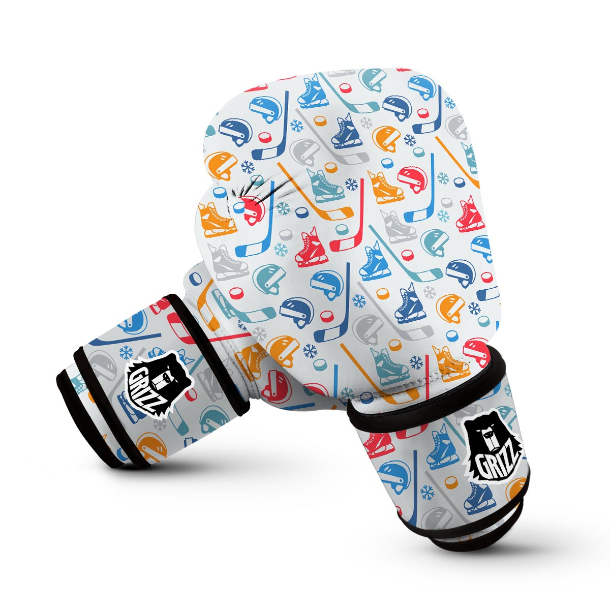Hockey Pattern Print Boxing Gloves-grizzshop