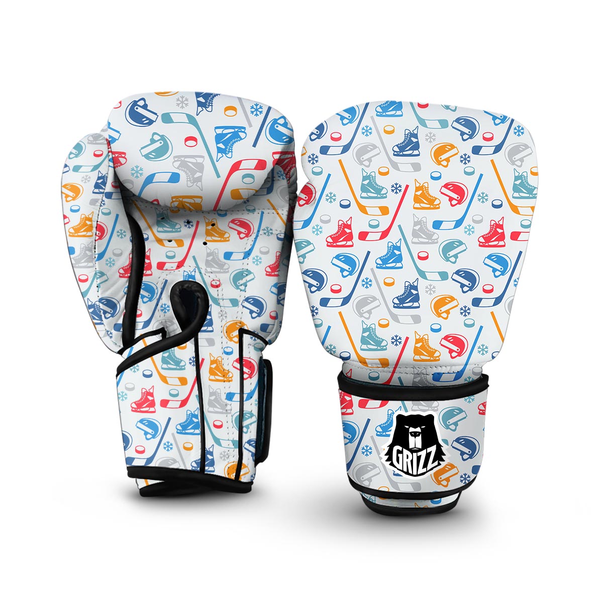 Hockey Pattern Print Boxing Gloves-grizzshop