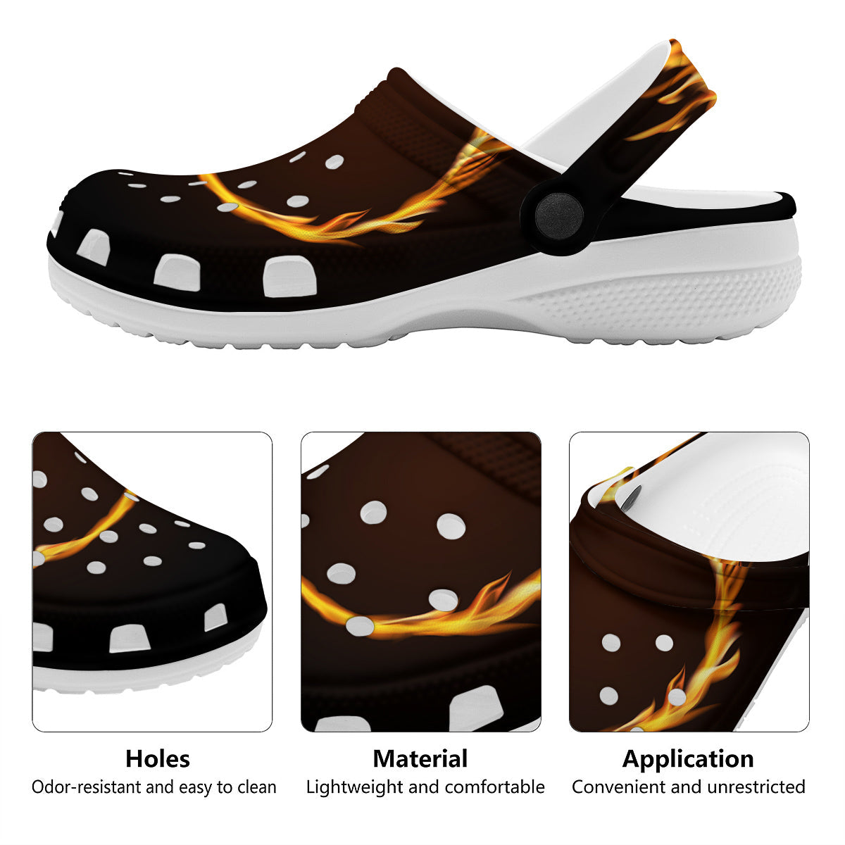 Hole Burning Print Clog-grizzshop