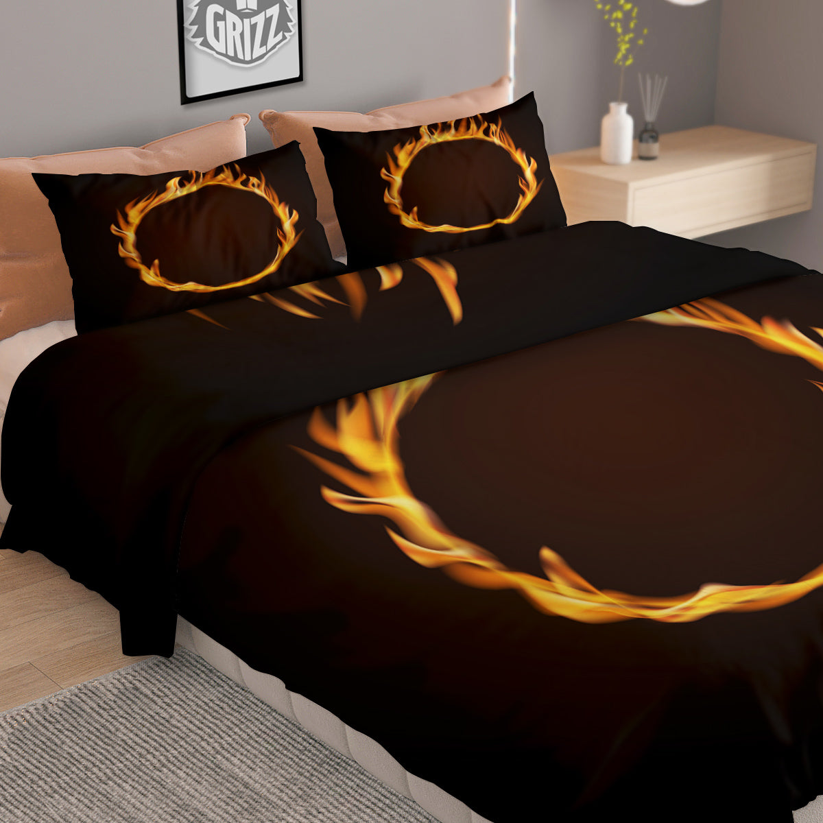 Golden Pharaoh Egyptian Print Duvet Cover Bedding Set