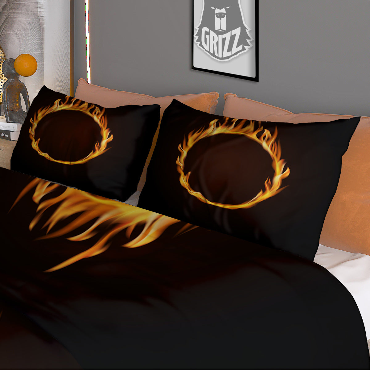 Golden Pharaoh Egyptian Print Duvet Cover Bedding Set