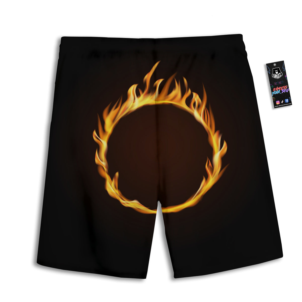 Hole Burning Print Men's Athletic Shorts
