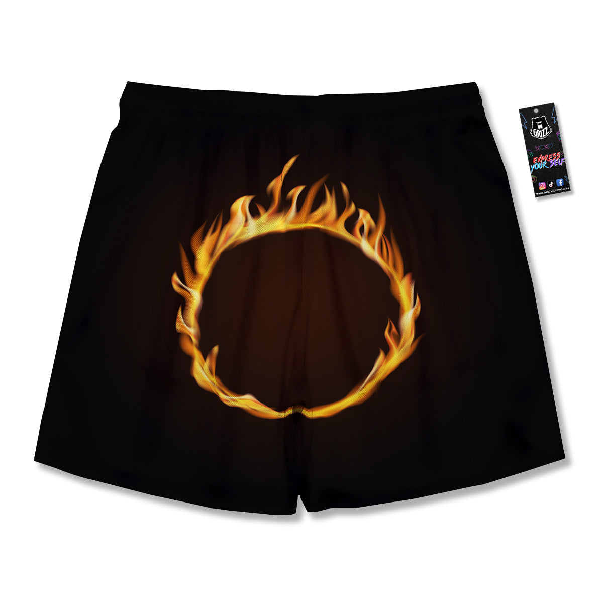 Hole Burning Print Men's Running Shorts-grizzshop