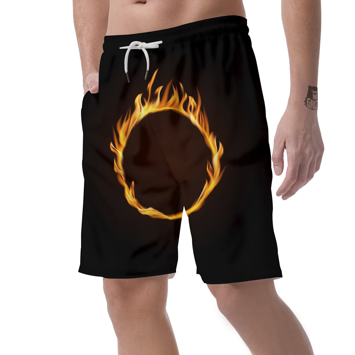 Hole Burning Print Men's Shorts-grizzshop