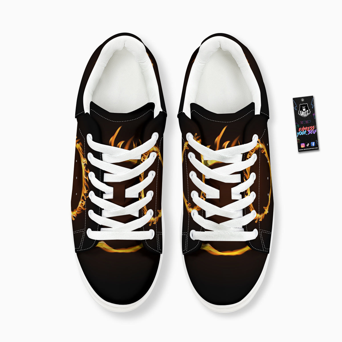 Hole Burning Print Platform Shoes-grizzshop