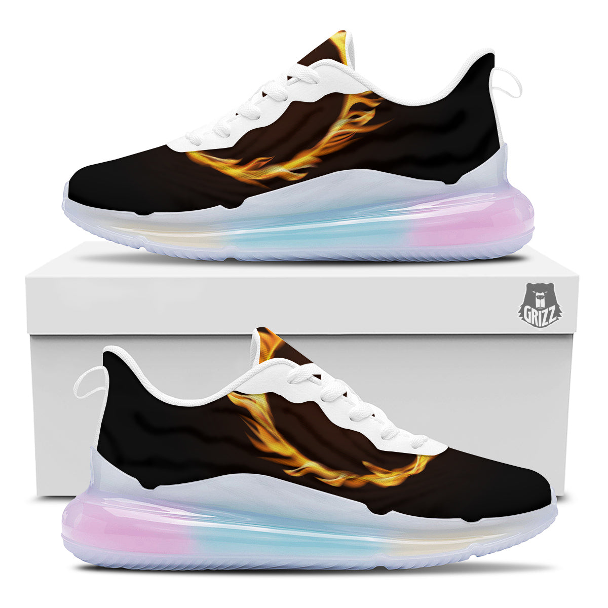 Hole Burning Print Running Sneakers-grizzshop