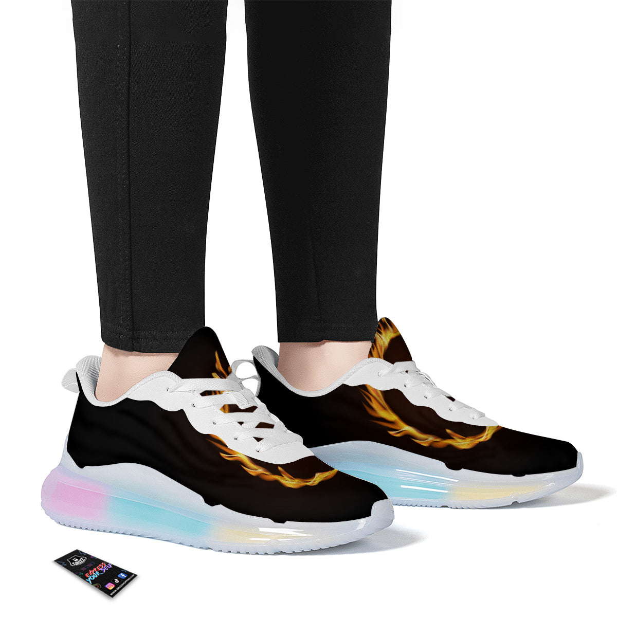 Hole Burning Print Running Sneakers-grizzshop
