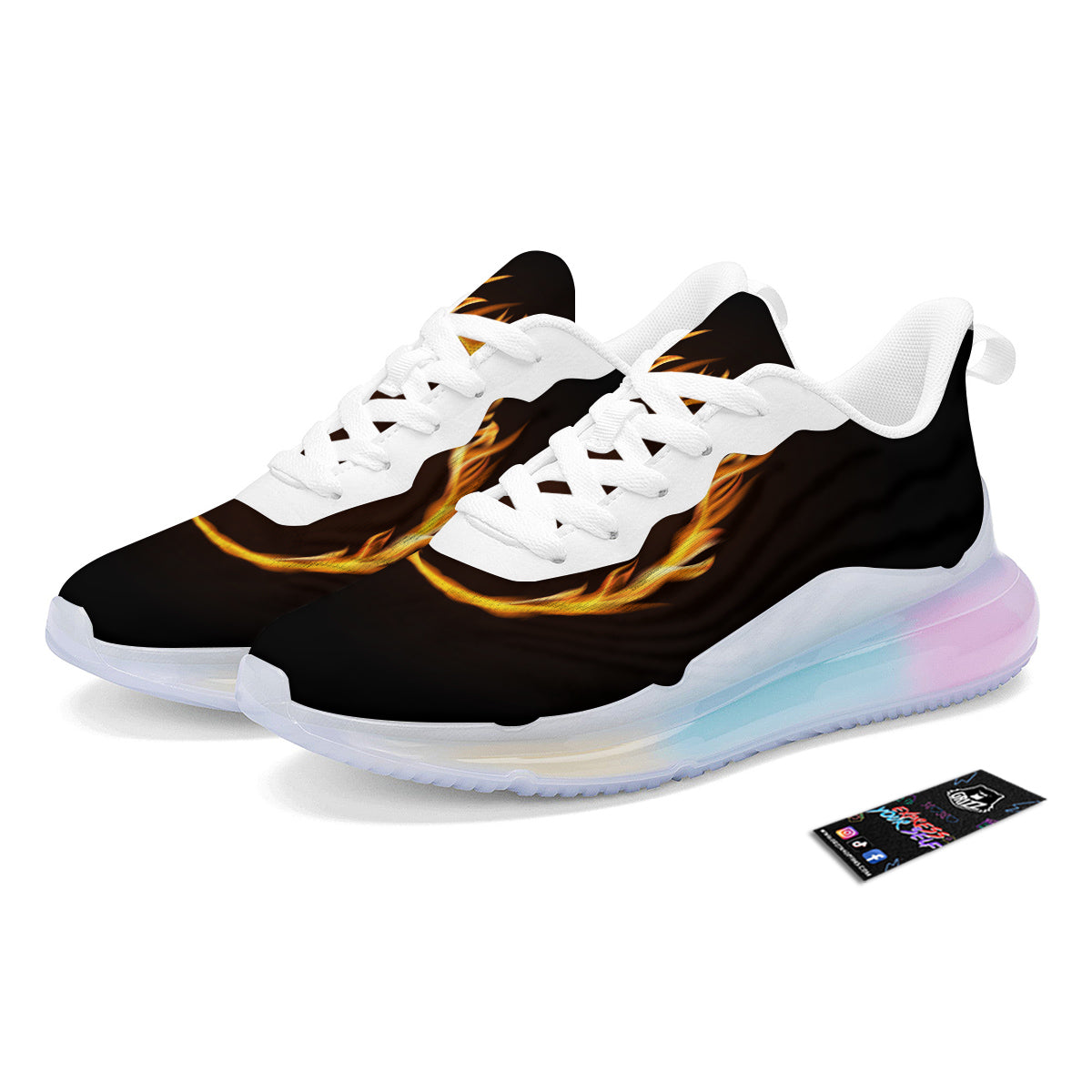 Hole Burning Print Running Sneakers-grizzshop