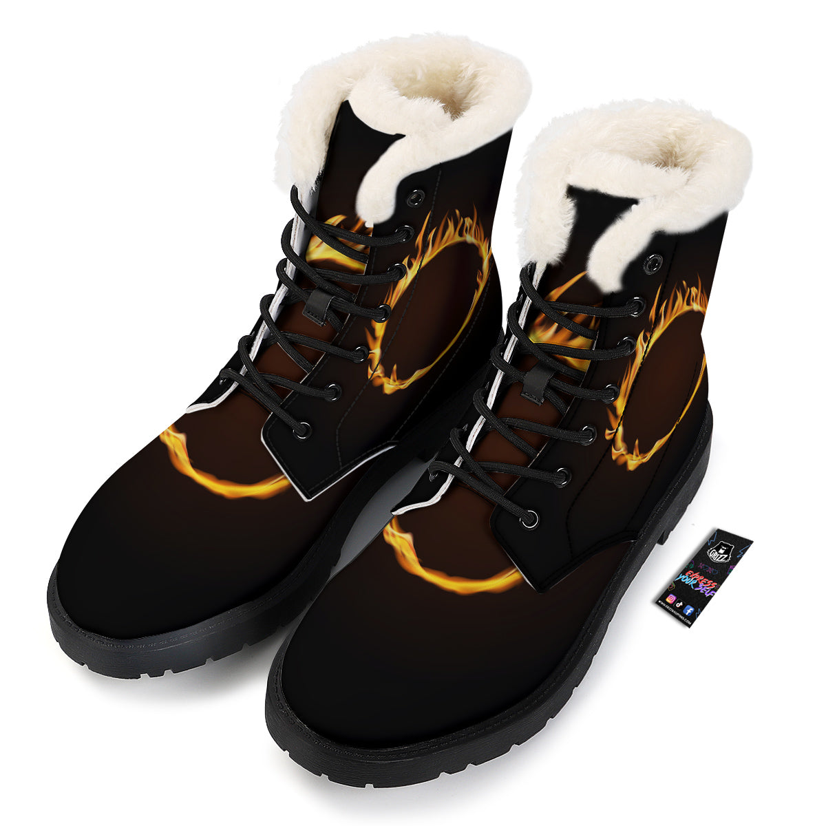 Hole Burning Print Winter Boots-grizzshop