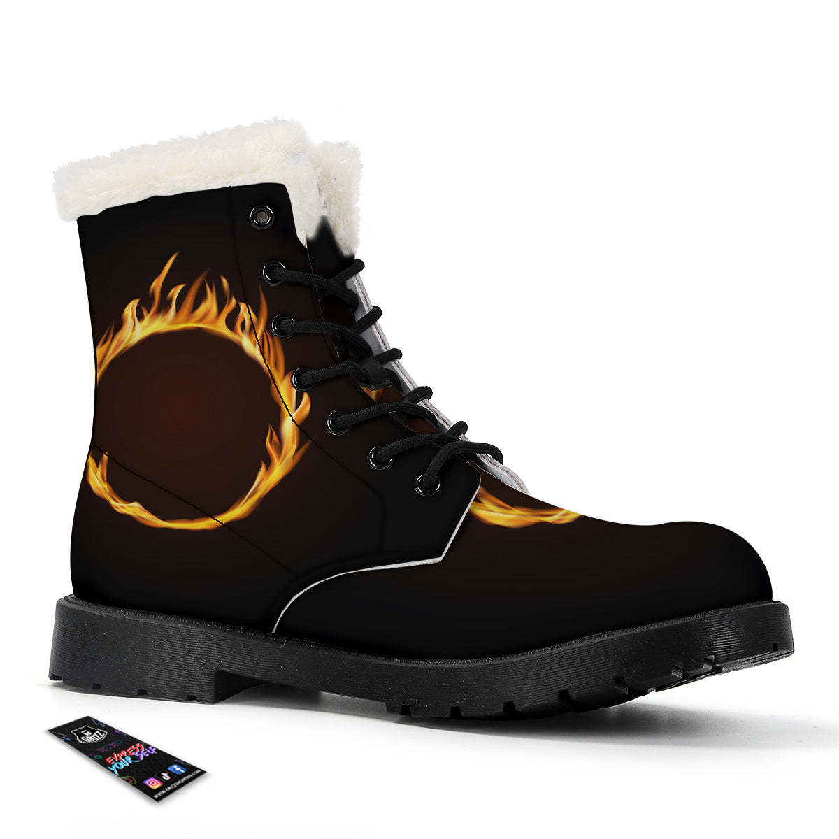 Hole Burning Print Winter Boots-grizzshop