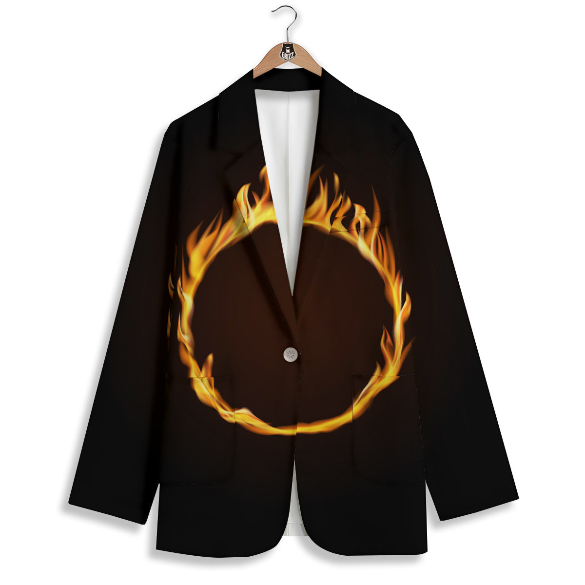 Hole Burning Print Women's Blazer-grizzshop
