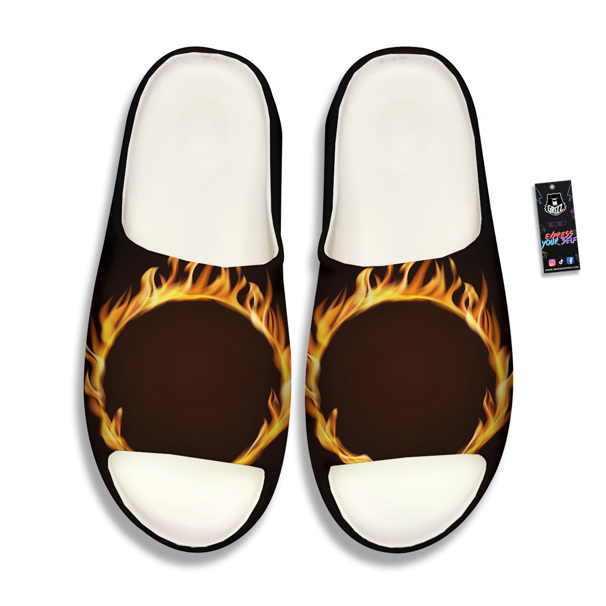 Hole Burning Print Sandals-grizzshop