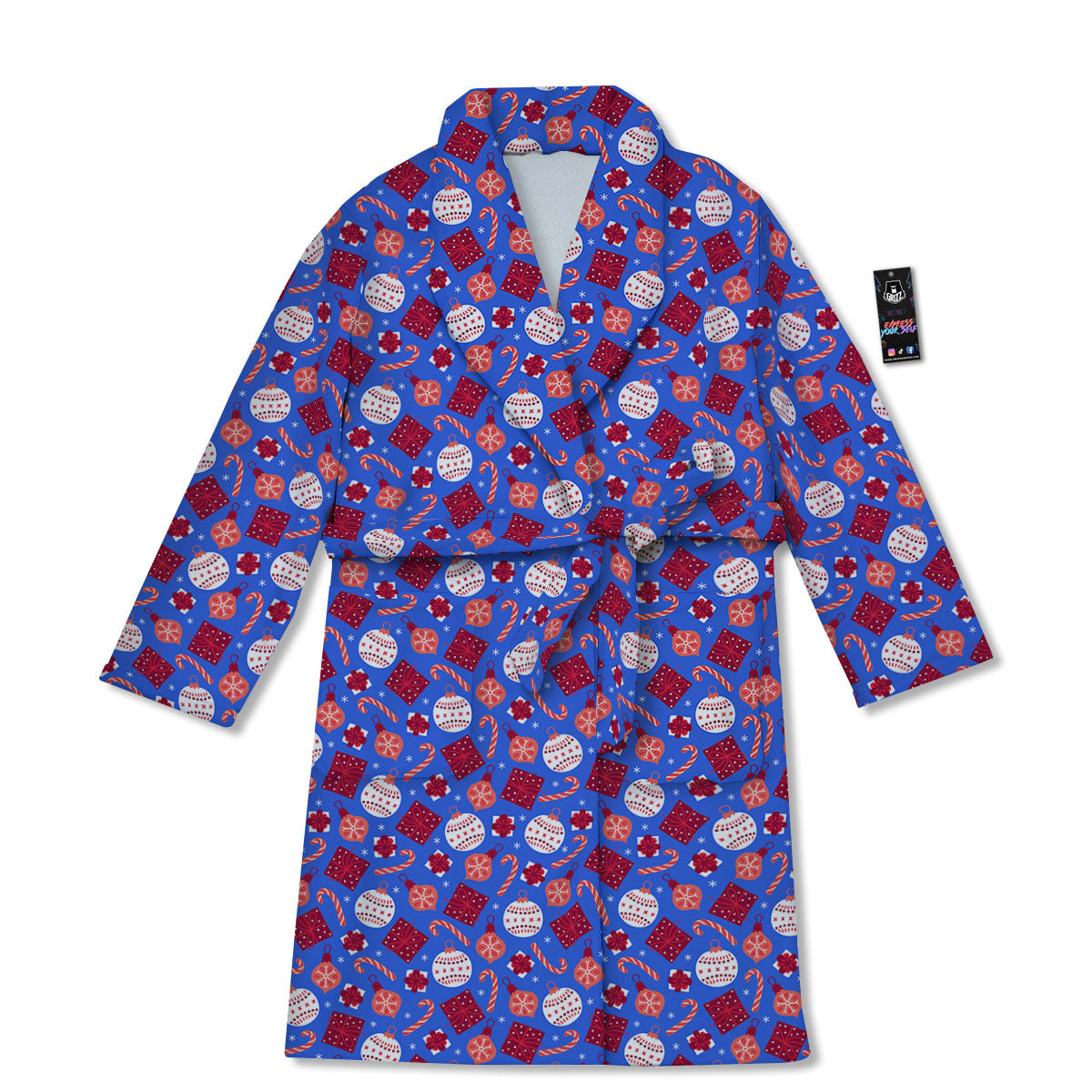 Holiday Elements Christmas Print Pattern Bathrobe-grizzshop