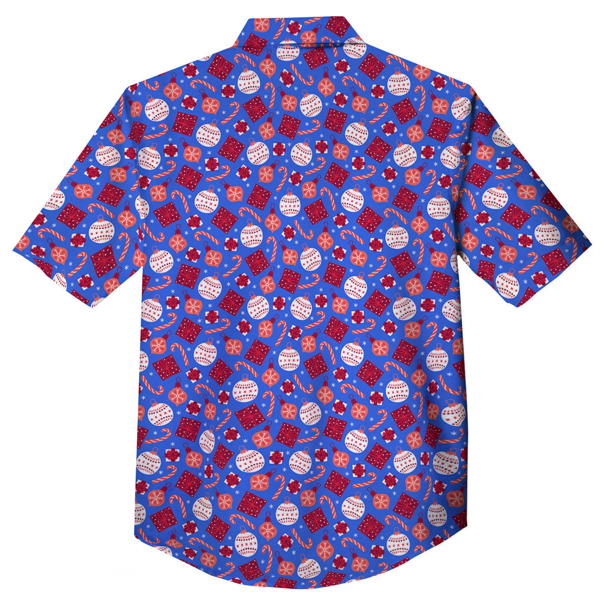 Holiday Elements Christmas Print Pattern Button Up Shirt-grizzshop