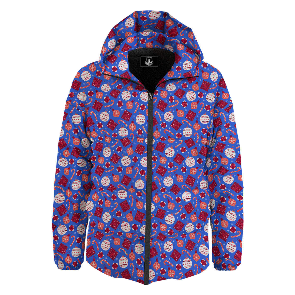 Holiday Elements Christmas Print Pattern Down Jacket-grizzshop