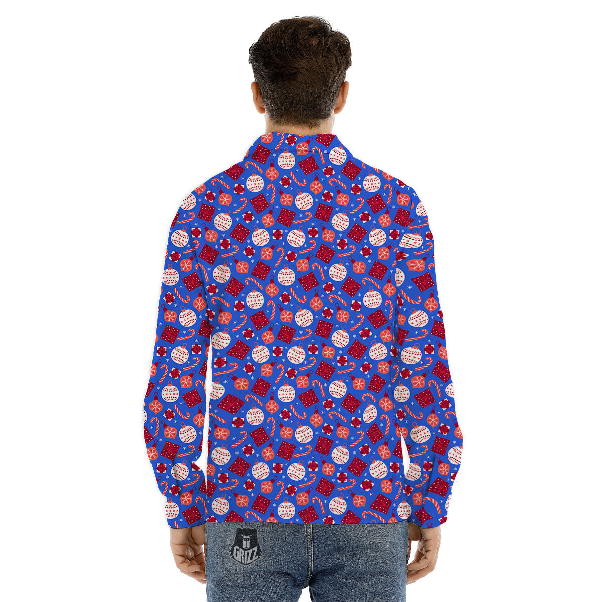 Holiday Elements Christmas Print Pattern Men's Dress Shirts-grizzshop