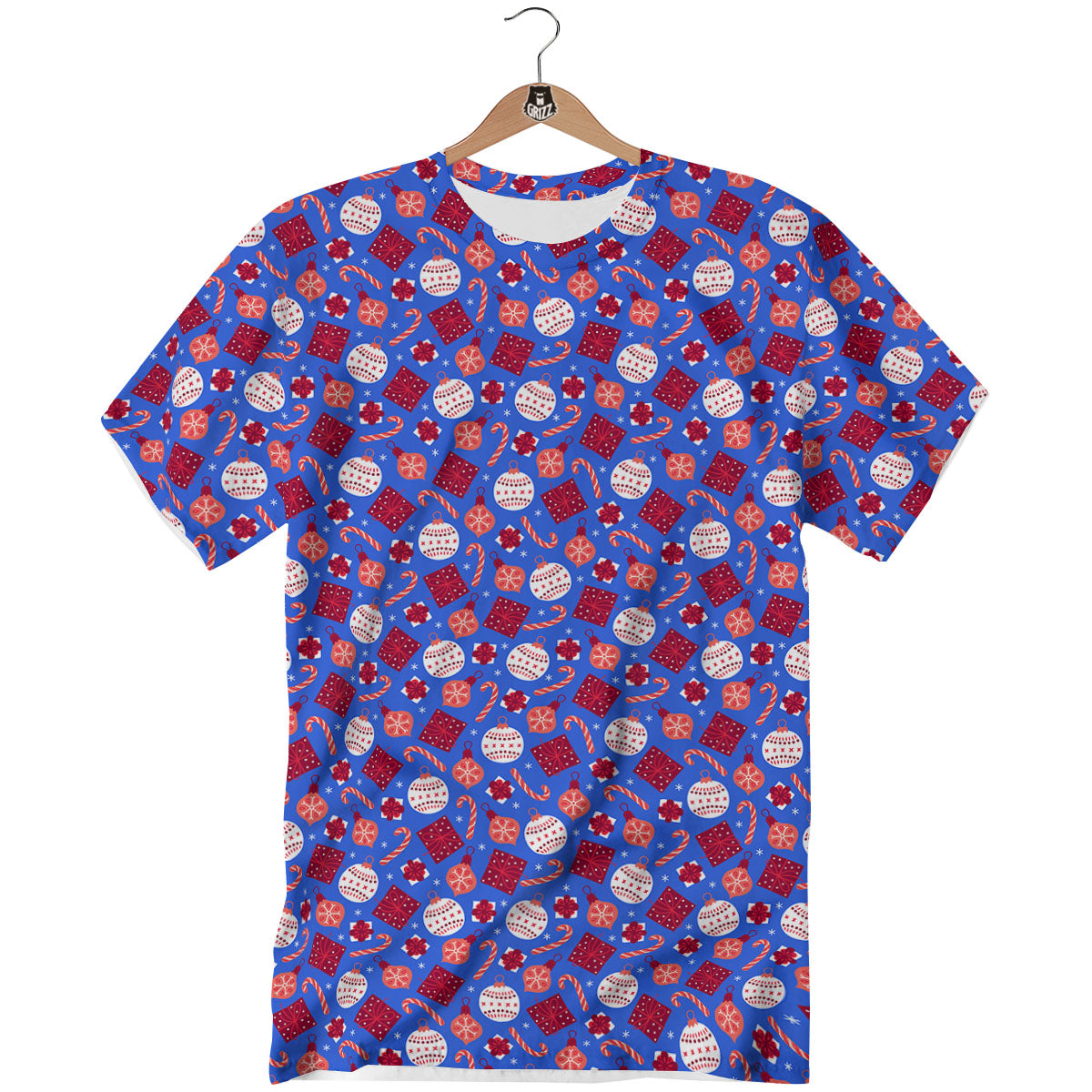 Holiday Elements Christmas Print Pattern T-Shirt-grizzshop