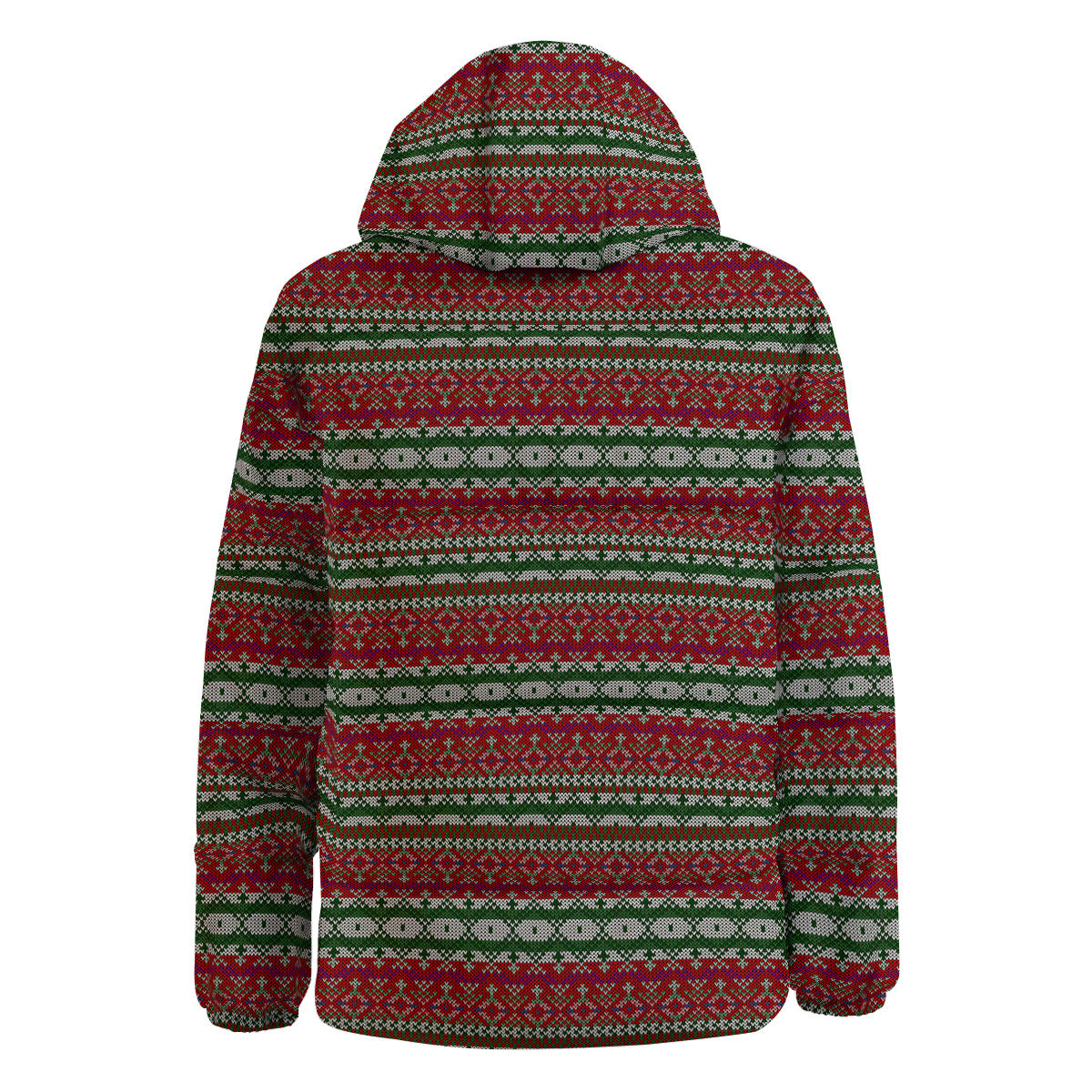 Holiday Knitted Christmas Print Pattern Down Jacket-grizzshop