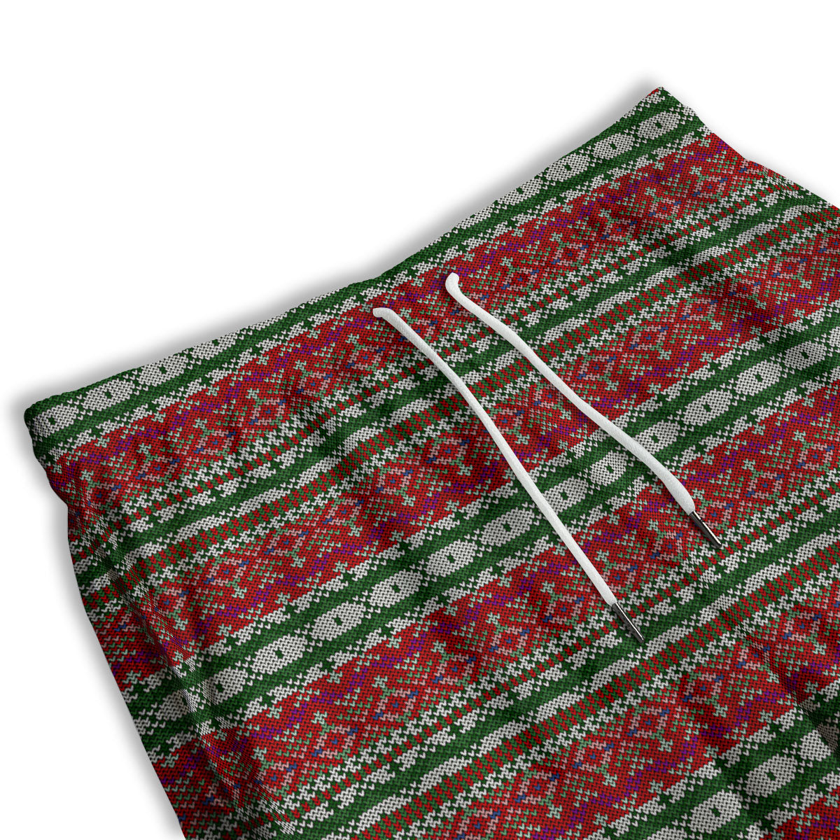 Holiday Knitted Christmas Print Pattern Men's Athletic Shorts