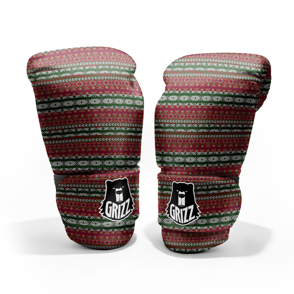 Holiday Knitted Christmas Print Pattern Pro Boxing Glove