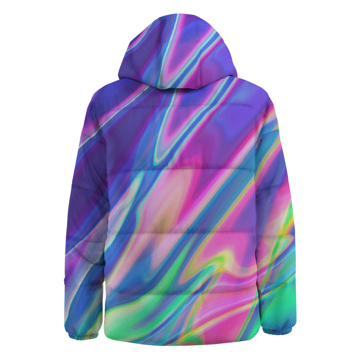 Holographic Bright Print Down Jacket-grizzshop