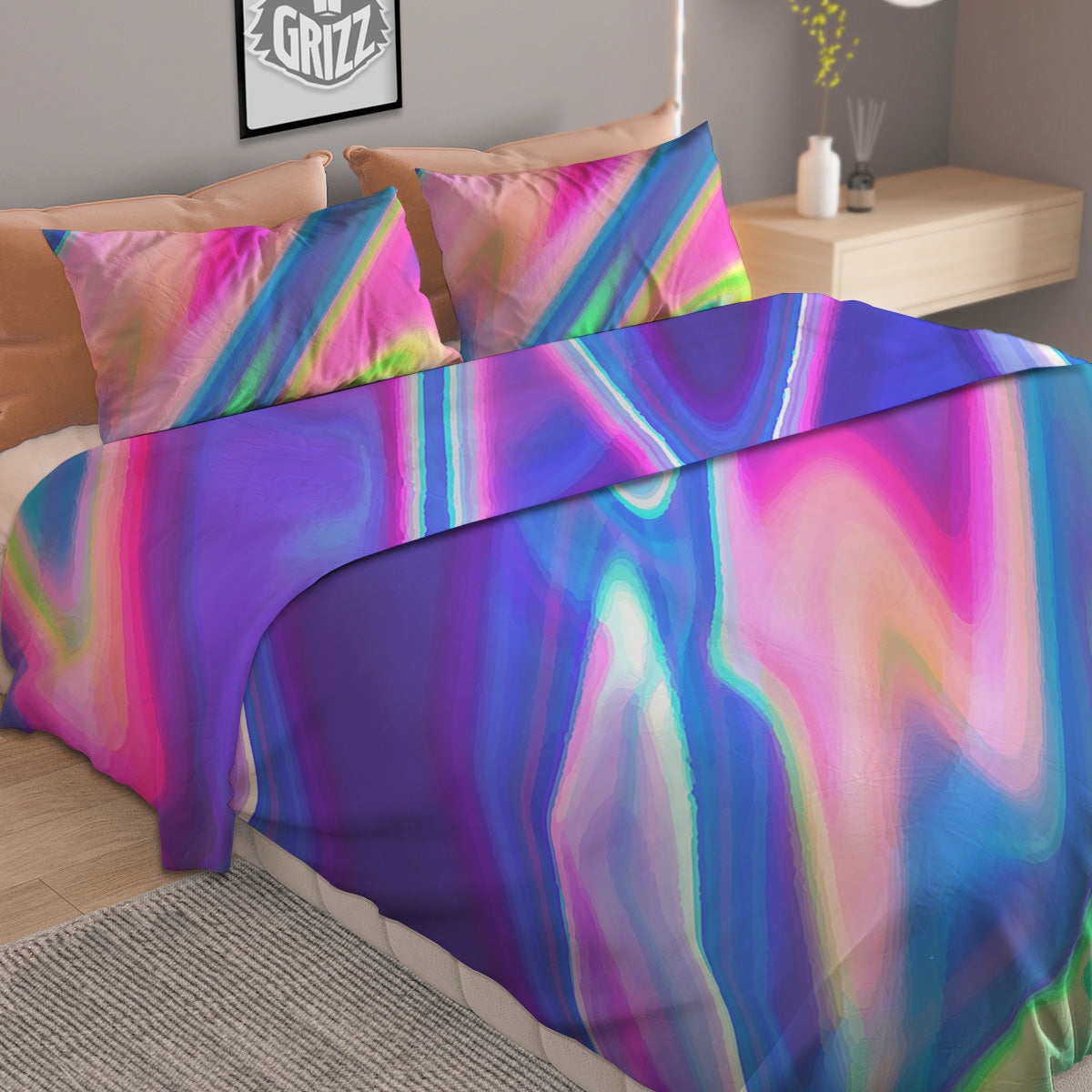 Graffiti Grunge Print Pattern Duvet Cover Bedding Set