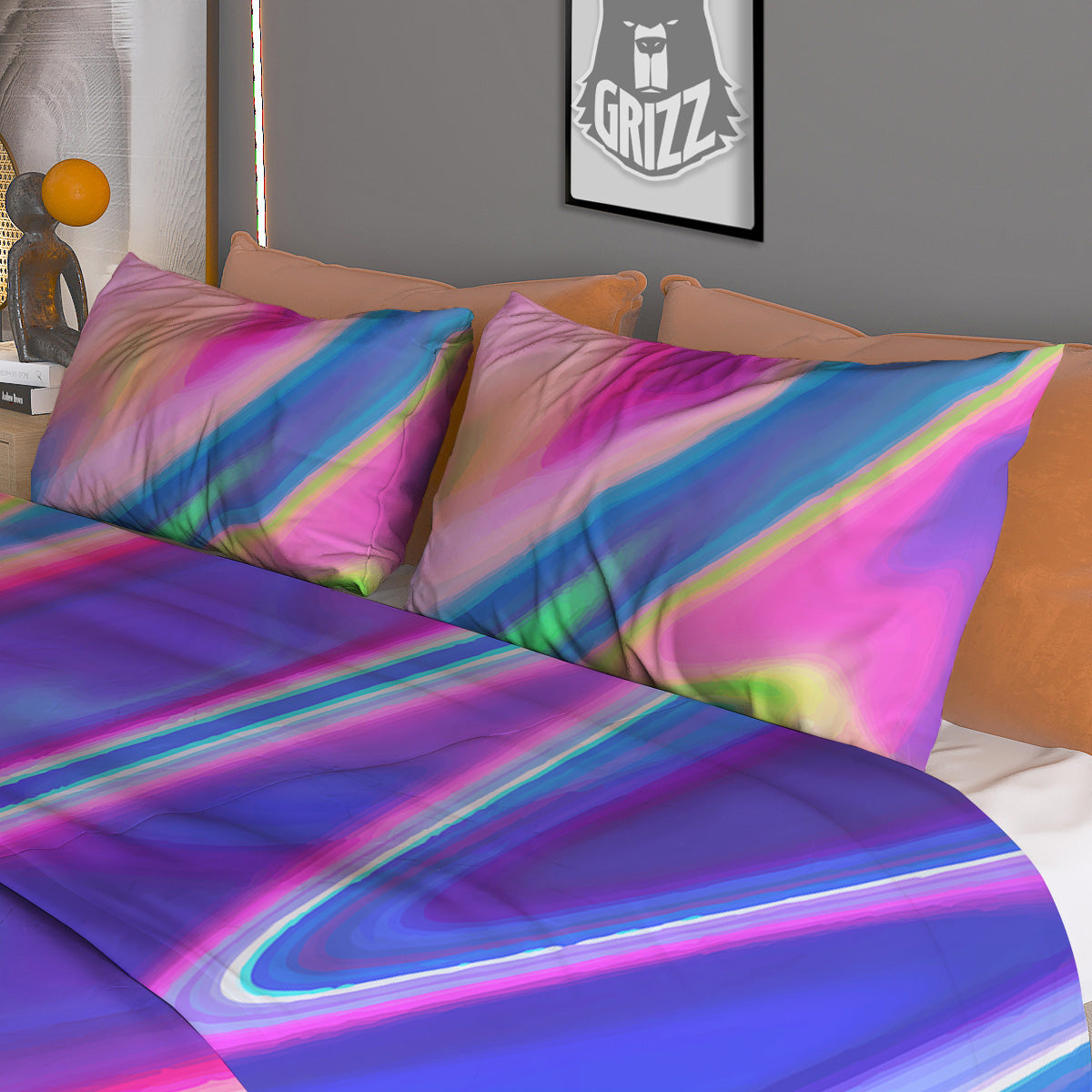 Graffiti Grunge Print Pattern Duvet Cover Bedding Set