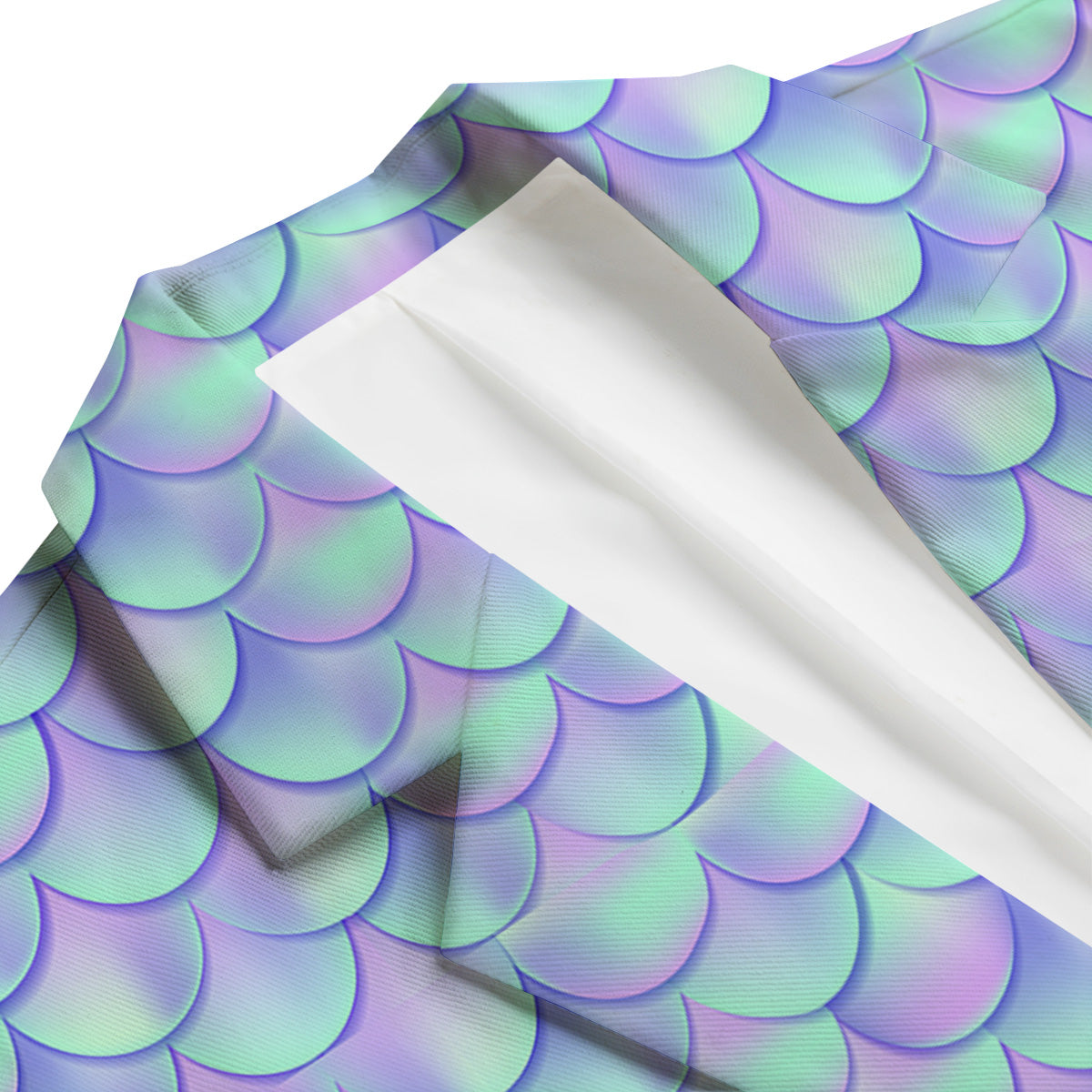 Holographic Mermaid Tail Print Pattern Men's Blazer-grizzshop