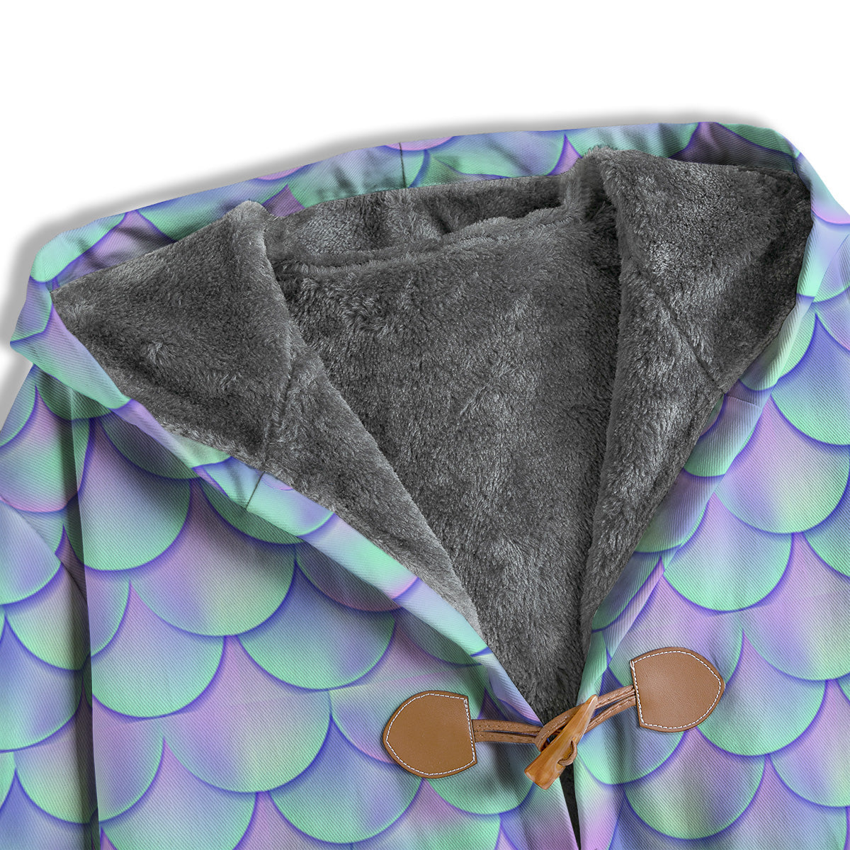 Holographic Mermaid Tail Print Pattern Men's Windbreaker Jacket-grizzshop