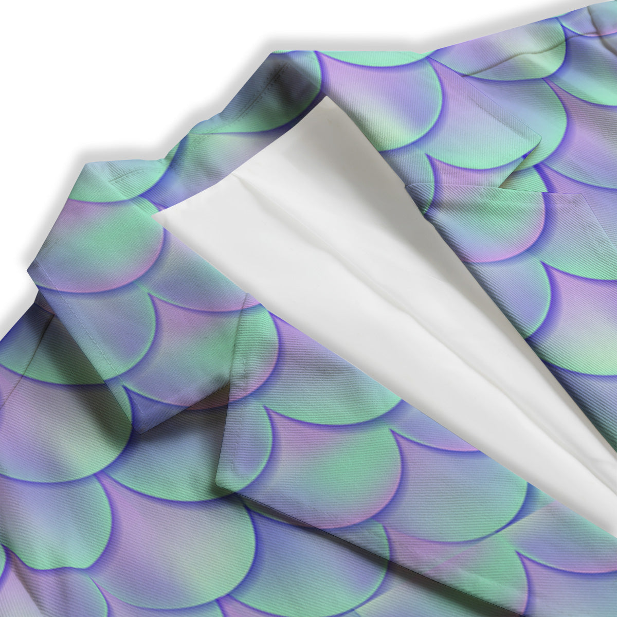 Holographic Mermaid Tail Print Pattern Women's Blazer-grizzshop