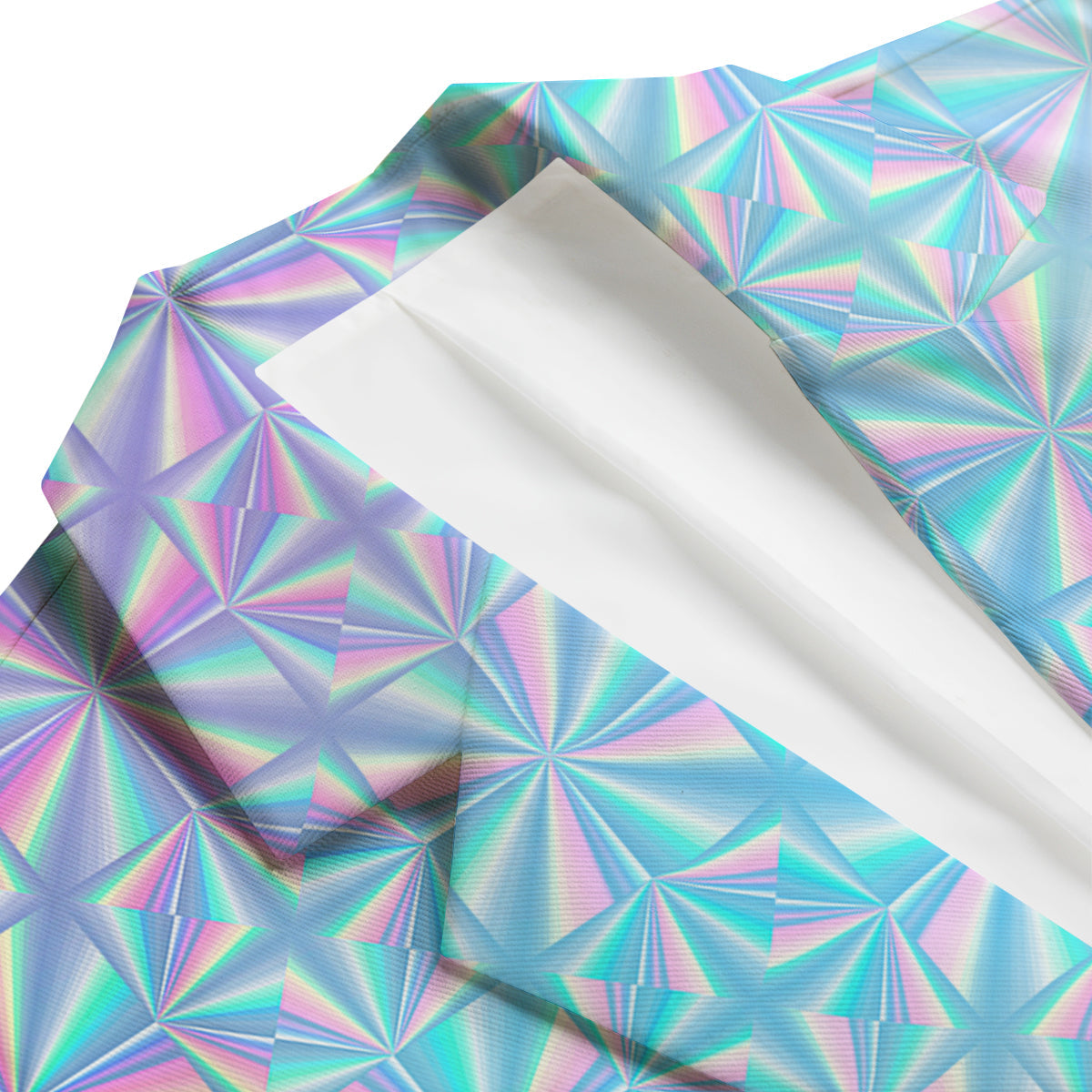 Holographic Paper Texture Print Men's Blazer-grizzshop