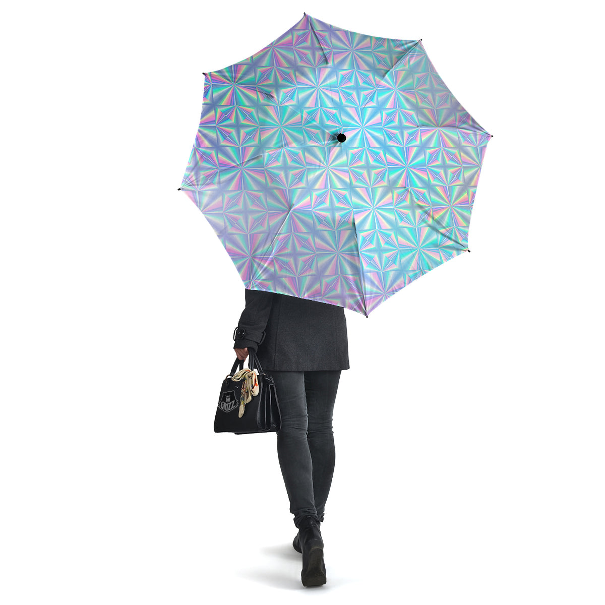 Holographic Paper Texture Print Umbrella-grizzshop