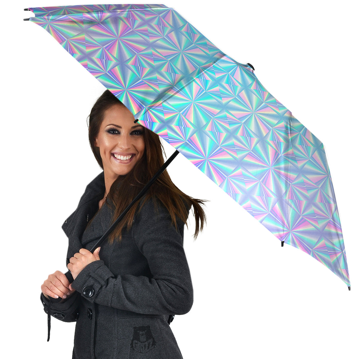 Holographic Paper Texture Print Umbrella-grizzshop