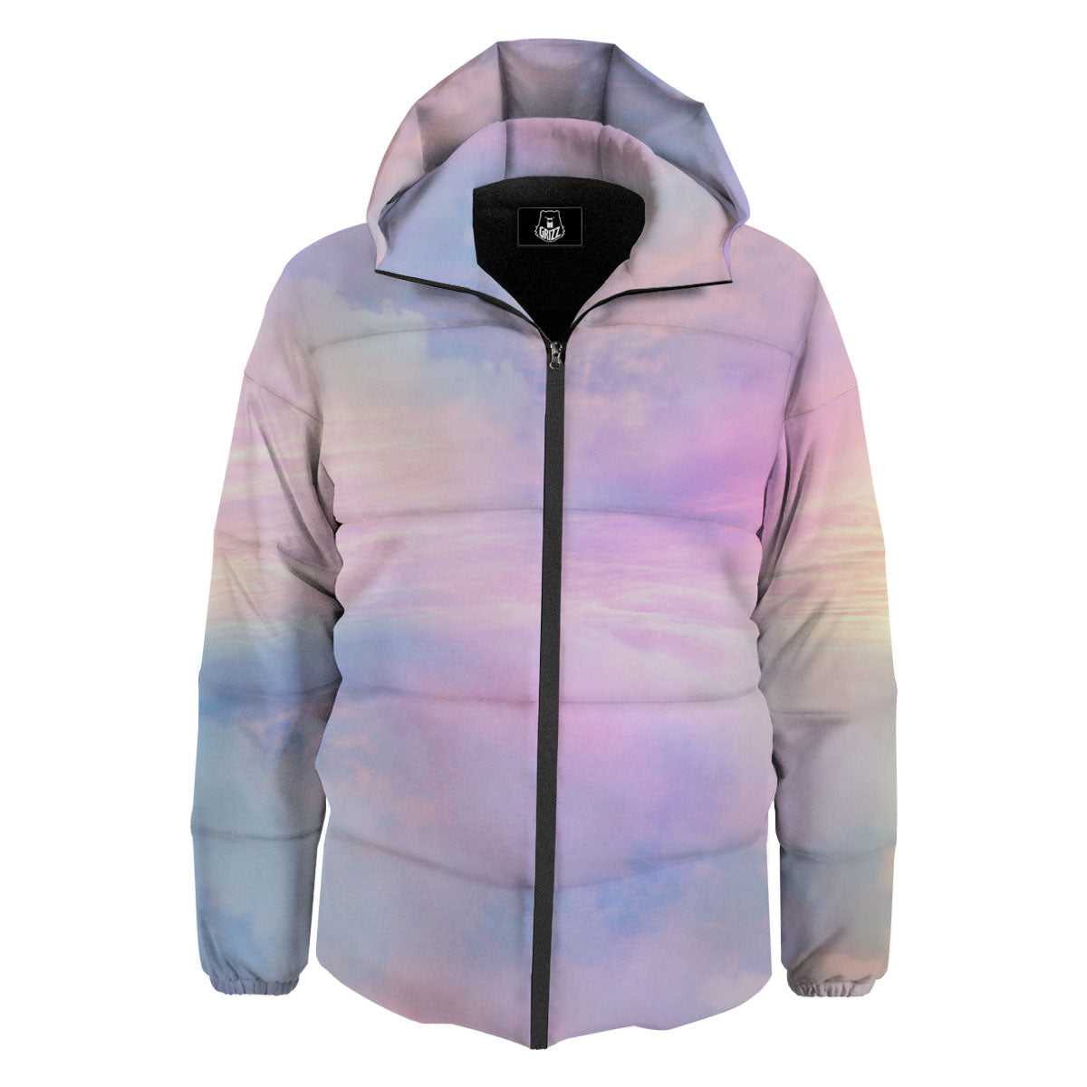 Holographic Pastel Print Down Jacket-grizzshop