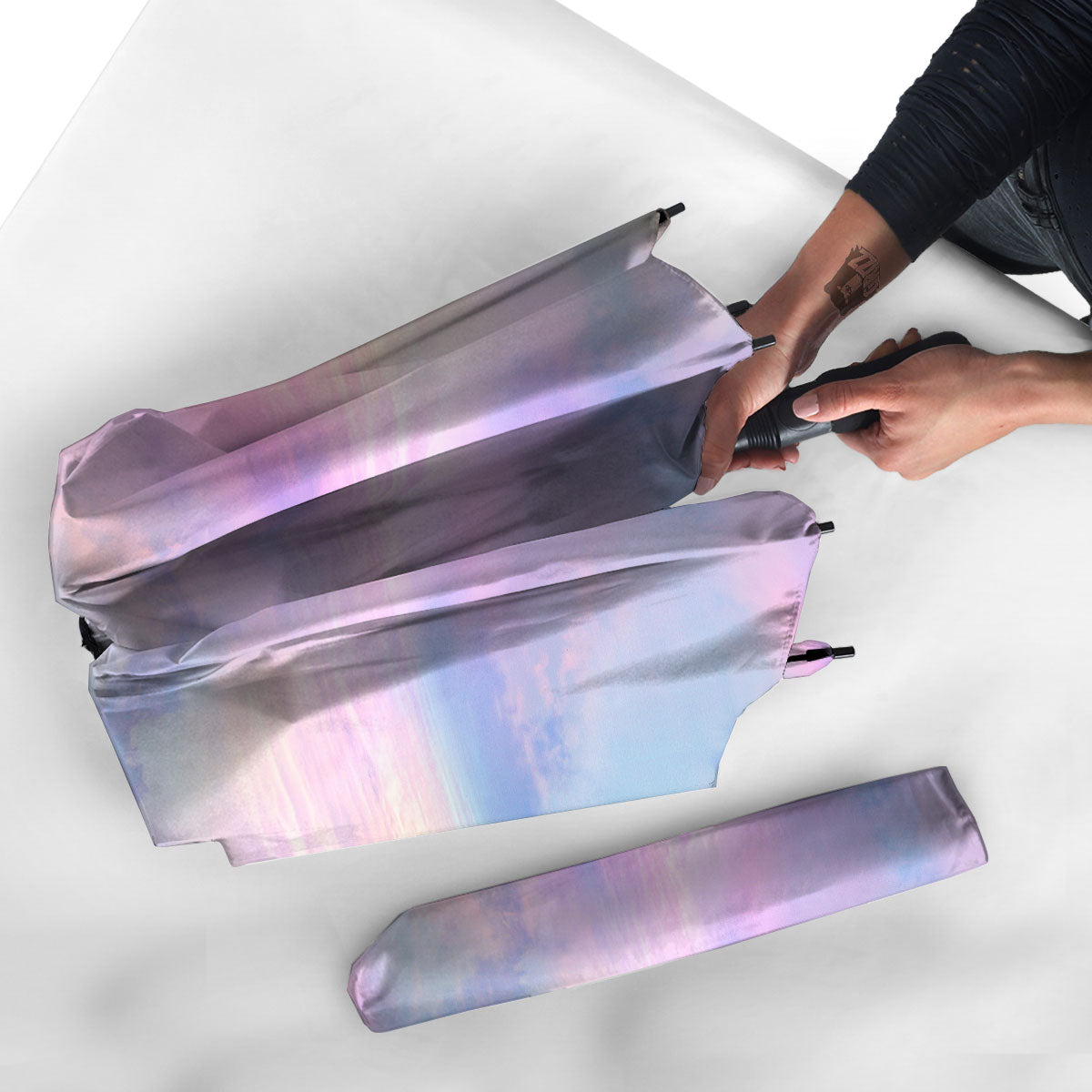 Holographic Pastel Print Umbrella-grizzshop