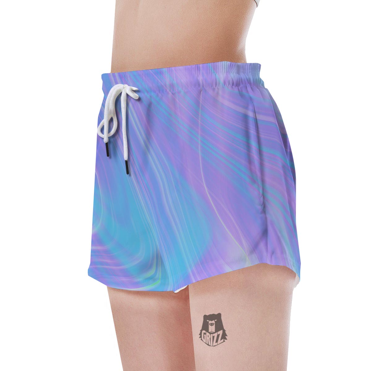 Holographic Print Women's Shorts-grizzshop