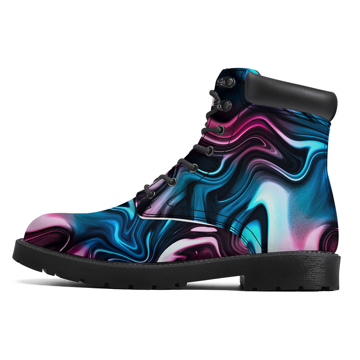 Holographic Psychedelic Print Pattern Boots-grizzshop
