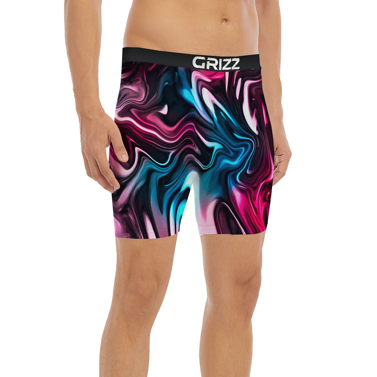 Holographic Psychedelic Print Pattern Boxer Briefs-grizzshop