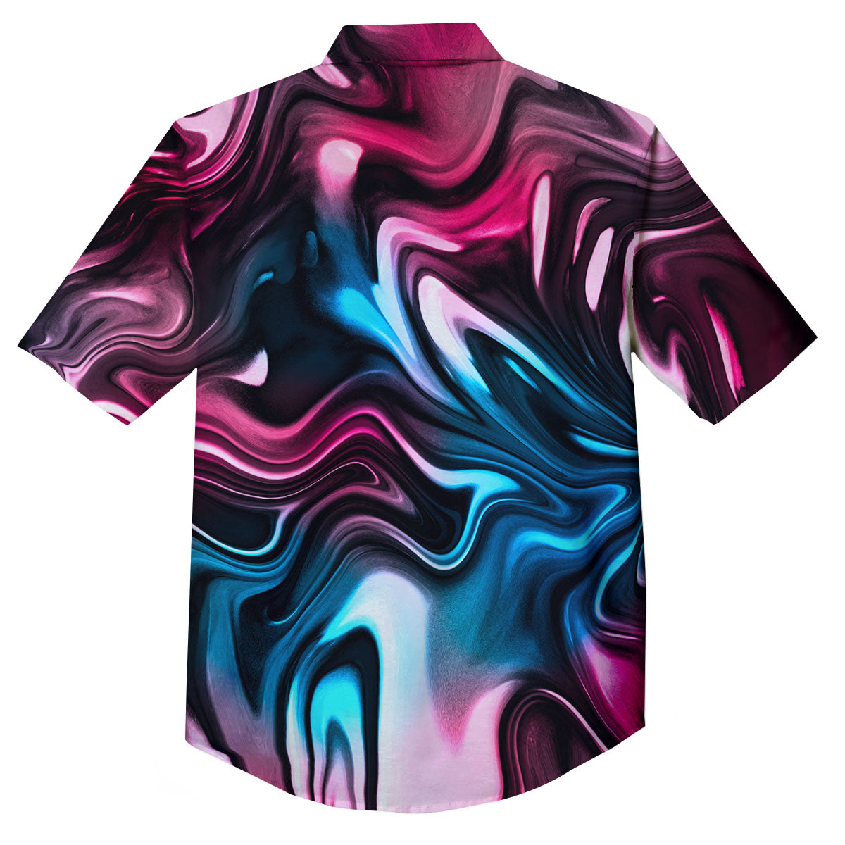 Holographic Psychedelic Print Pattern Button Up Shirt-grizzshop
