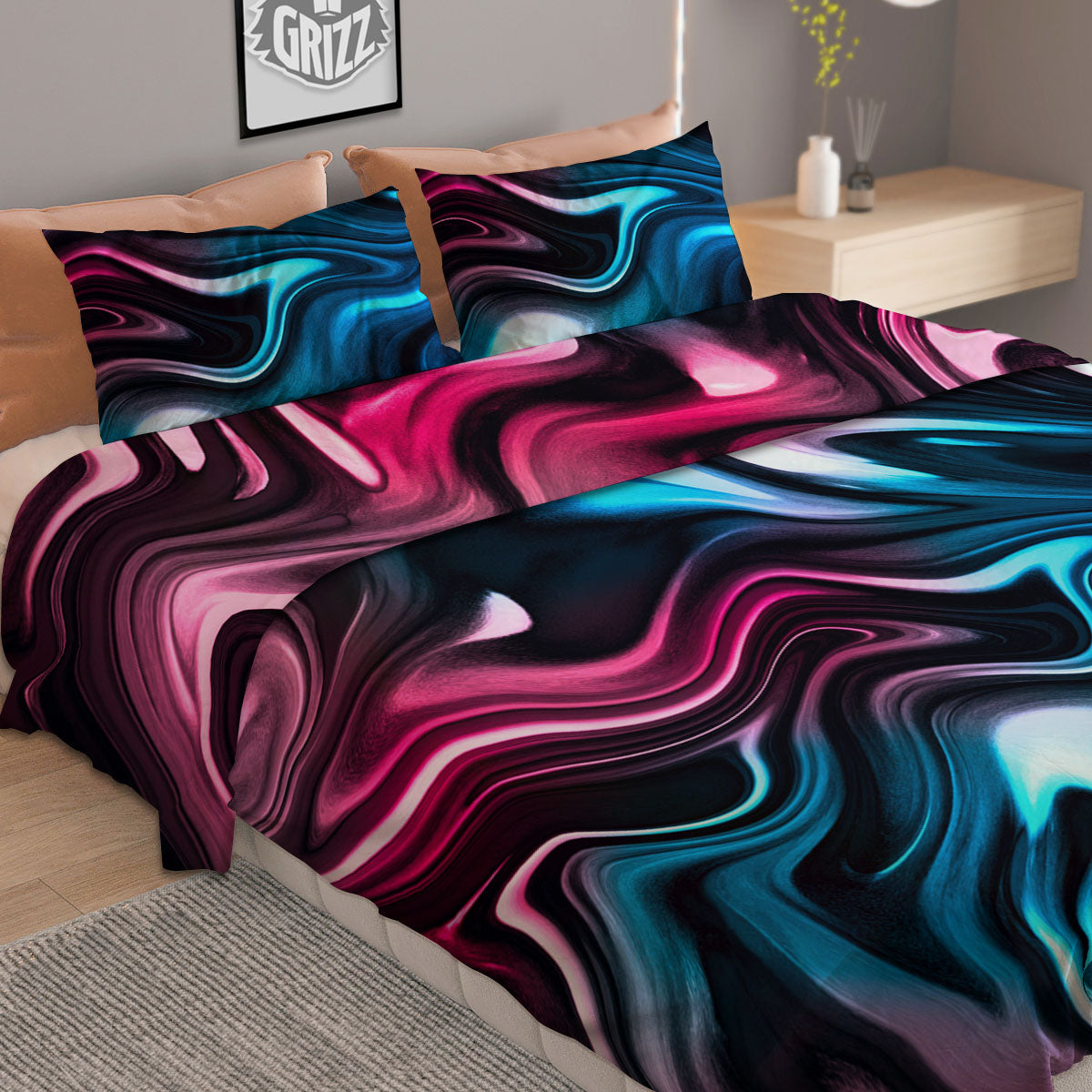 Hibiscus Blossom Tropical Print Pattern Duvet Cover Bedding Set