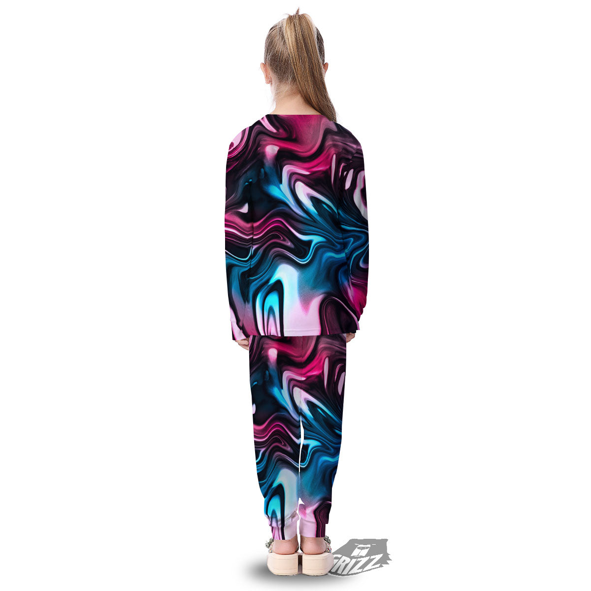 Holographic Psychedelic Print Pattern Kid's Pajamas-grizzshop