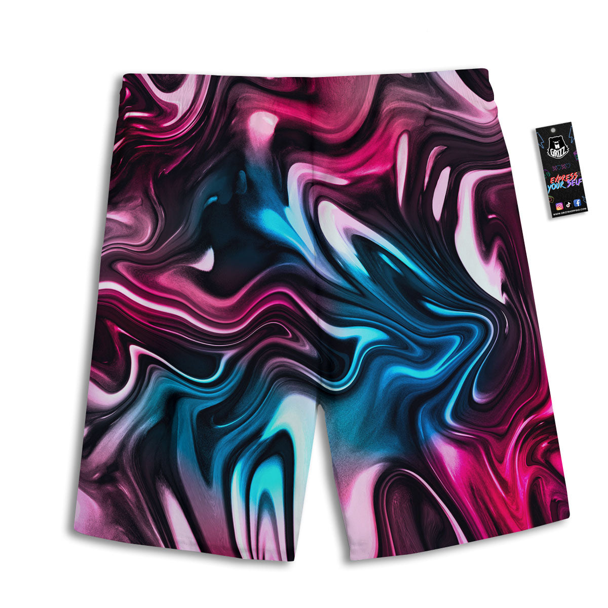 Holographic Psychedelic Print Pattern Men's Athletic Shorts